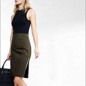 Express side zipper midi pencil skirt